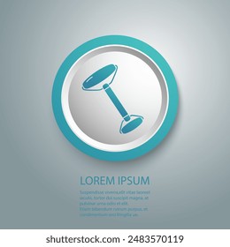 Jade massage nephrite quartz roller icon illustration. Vector