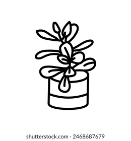 Jade Plant Isolated Icon, vector illustration