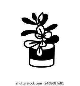 Jade Plant Isolated Icon, vector illustration