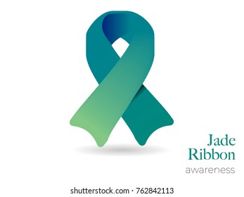 Jade Ribbon Campaign awareness about hepatitis and liver cancer. Vector easy to edit and free to use.