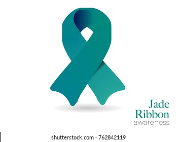 Jade Ribbon Campaign awareness about hepatitis and liver cancer. Vector easy to edit and free to use.