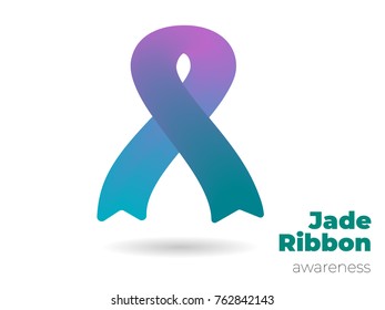 Jade Ribbon Campaign awareness about hepatitis and liver cancer. Vector easy to edit and free to use.