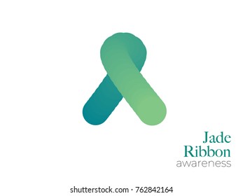Jade Ribbon Campaign awareness about hepatitis and liver cancer. Vector easy to edit and free to use.