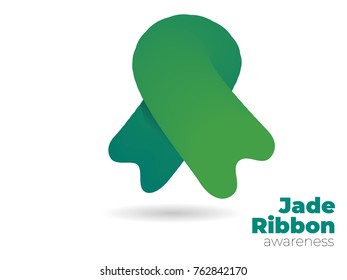Jade Ribbon Campaign awareness about hepatitis and liver cancer. Vector easy to edit and free to use.