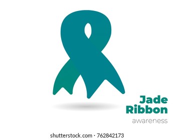 Jade Ribbon Campaign awareness about hepatitis and liver cancer. Vector easy to edit and free to use.