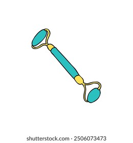 jade roller  hand drawn clip art , isolated vector , colorful