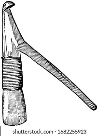 Jadeite Axe, Vintage Engraved Illustration.