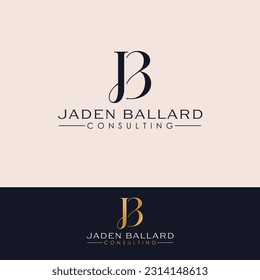 Jaden Ballard consulting vector logo design. Letters J and B logotype. Initials JB logo template.