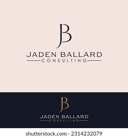 Jaden Ballard consulting vector logo design. Letters J and B logotype. Initials JB logo template.