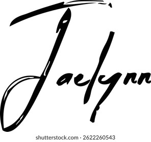 Jaelynn  Baby Girl Name In Stylish Brush Typography Text
