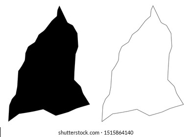 Jafara District (Districts of Libya, State of Libya, Tripolitania) map vector illustration, scribble sketch Al Jfara map