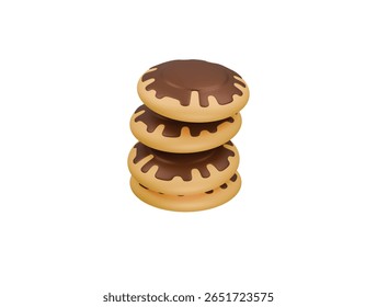 jaffa cake icon 3d illustration render