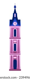 Jaffa clock tower - modern flat design style single isolated image. Neat detailed illustration of chapel in Israel. Medieval architecture, culture, historic building, landmarks and monuments idea