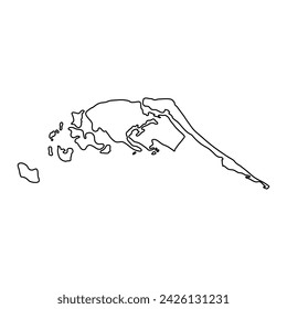 Jaffna District map, administrative division of Sri Lanka. Vector illustration.