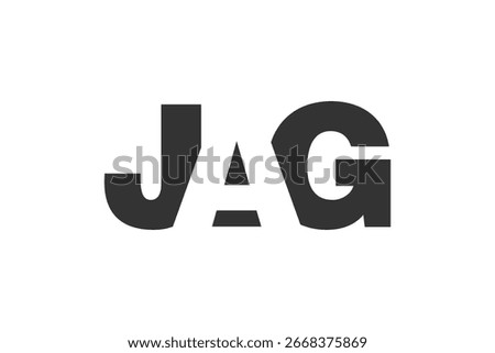 JAG logo design. Initial letter J A G bold font style for tech startups, consulting, corporate branding. Creative company name, headlines typography identity, trendy logotype. Vector illustration.