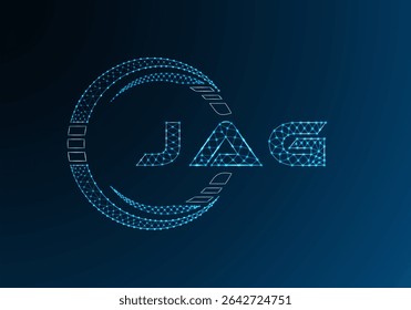 JAG low poly letter logo vector design. JAG lower poly logo design. Low poly logo.