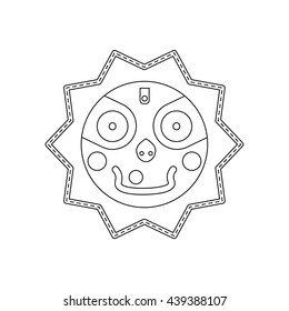 Jagannath, Balabhadra, Subhadra. linear, futuristic icons. vector illustration.