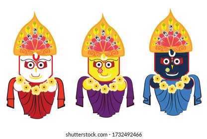 Jagannath Balaram Subhodra vector graphics Illustration