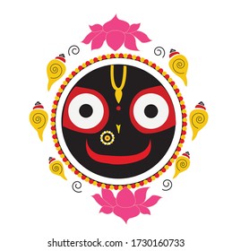 Jagannath Face Vector Graphics Illustration Stock Vector (Royalty Free ...