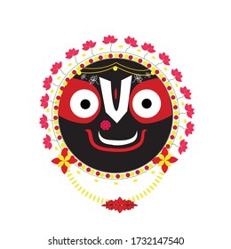 Jagannath face vector graphics Illustration

