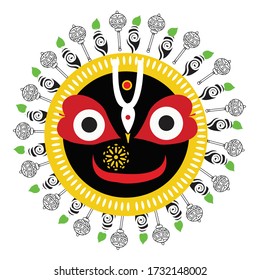 Jagannath face vector graphics Illustration

