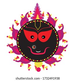 Jagannath face vector graphics Illustration