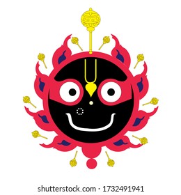 Jagannath face vector graphics Illustration