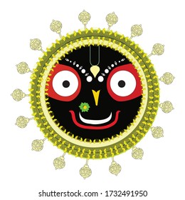 Jagannath face vector graphics Illustration