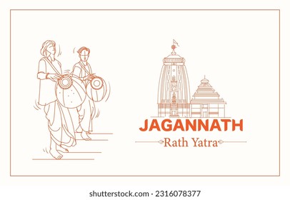 jagannath rath yatra illustration for festival