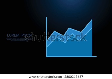 Jagged Blue Line Graph Showing Data Trends for Business Analytics Visualization
