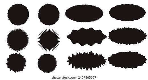 jagged circle in black color vector