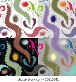 jagged floral tile