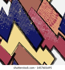 Jagged geometric elements. Seamless design pattern.
