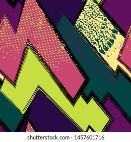 Jagged geometric elements. Seamless design pattern.
