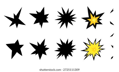 Conjunto de material de ilustración de efecto de impacto irregular