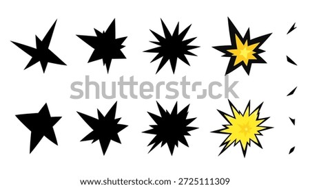 Jagged impact effect illustration material set