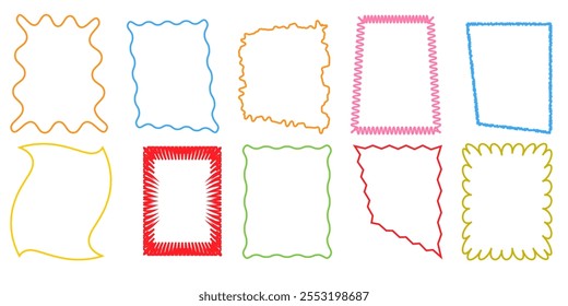 jagged line form,   rectangles in bright colors vector