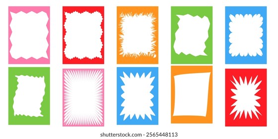 jagged line form,   rectangles in bright colors vector