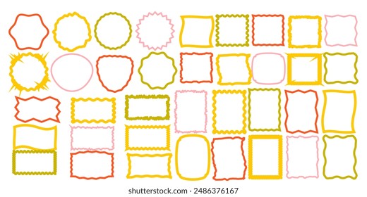 jagged line forms,   rectangles, circles,squares  in black color vector