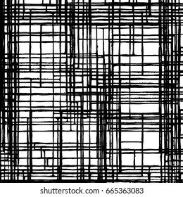 Jagged lines crossing, creating strict grid pattern