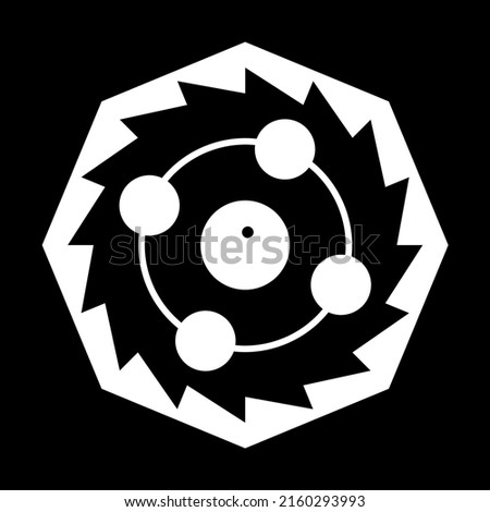 Jagged octagon, with a symbol for the elements, modeled on a crop circle, found at Little Down in Wiltshire. Sign that things are start to move and irreversible changes in the old order are following.