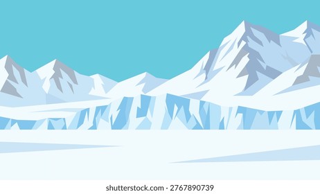 Jagged Peaks Breathing Arctic Flat Design Wilderness