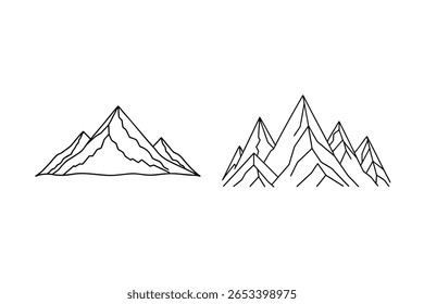Picos dentados Cordillera Montañas en contorno
