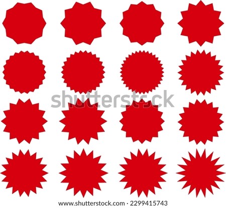 Jagged punk bomb-shaped speech bubble, red set