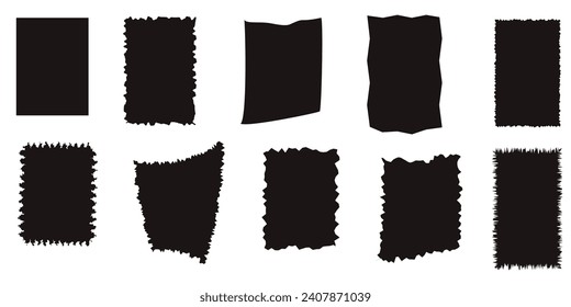 jagged rectangle in black color vector