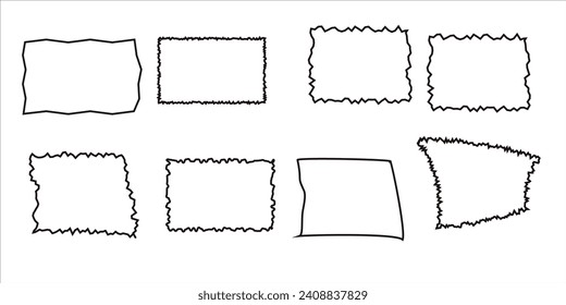 jagged rectangle in black color vector