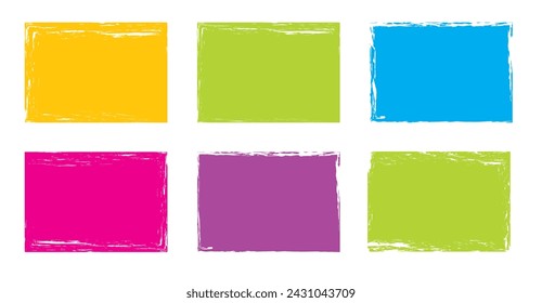 Jagged rectangle. Bright color simple shapes. Rectangle paper template jagged and rough