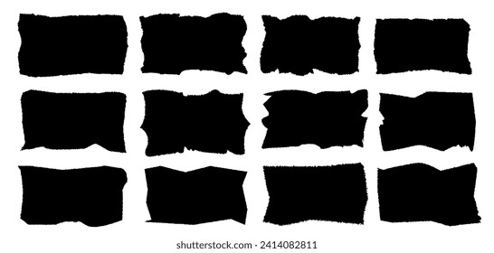 Jagged rectangle vector collection black color