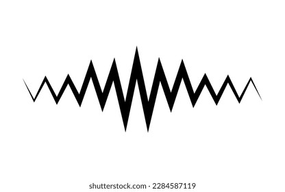 Jagged sound waveform icon, simple, monochrome, Vector Illustration