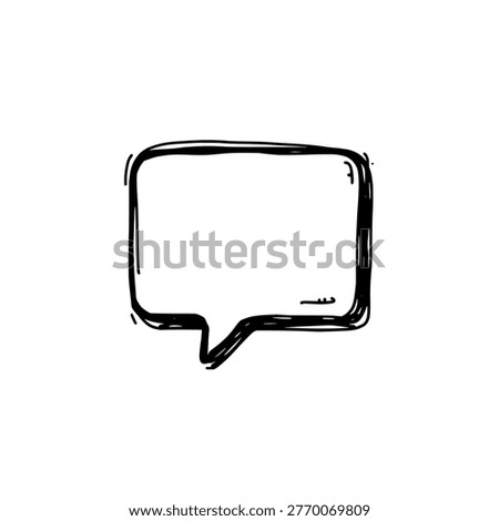 Jagged speech bubble icon logo design. Hand drawn doodle shout sign and symbol. Comic burst icon. Communication element.